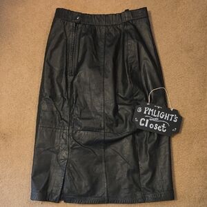 Leathers by Tibor Black Leather Skirt 8